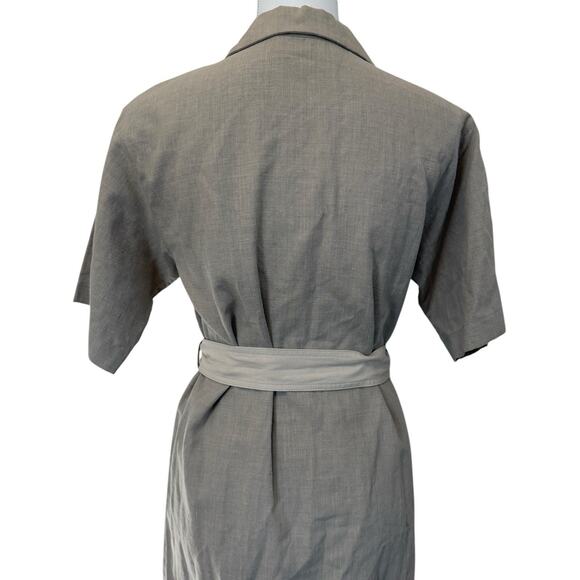Ports 1961 Linen Blend Button Front Asymmetrical Dress Size 42 - Picture 13 of 13